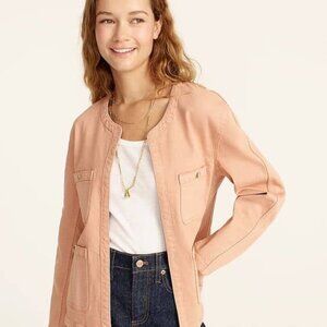 J. Crew Peach Simone Garment Dyed Denim Open Jacket Medium
